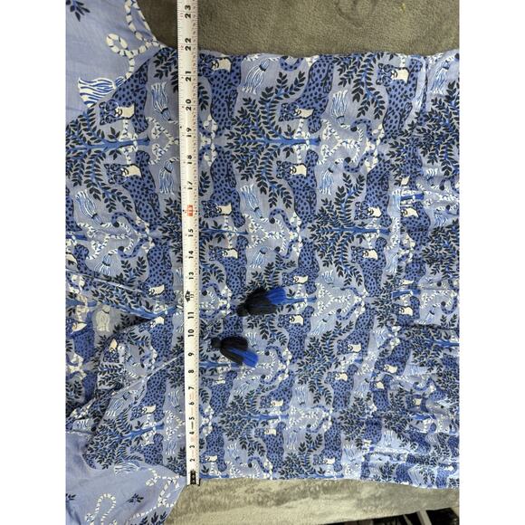 Printfresh Blue Maxi Dress Medium Silk Cotton Blend Boho Animal Print - Picture 9 of 12